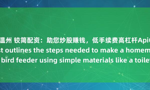 配资股票温州 铰简配资：助您炒股赚钱，低手续费高杠杆ApiOperation: This blog post outlines the steps needed to make a homemade bird feeder using simple materials like a toilet paper roll and peanut butter.